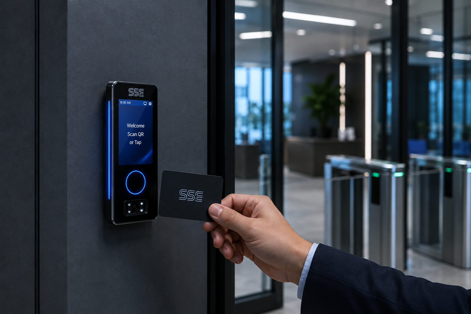 SSE Access Control — RFID card reader at office entrance